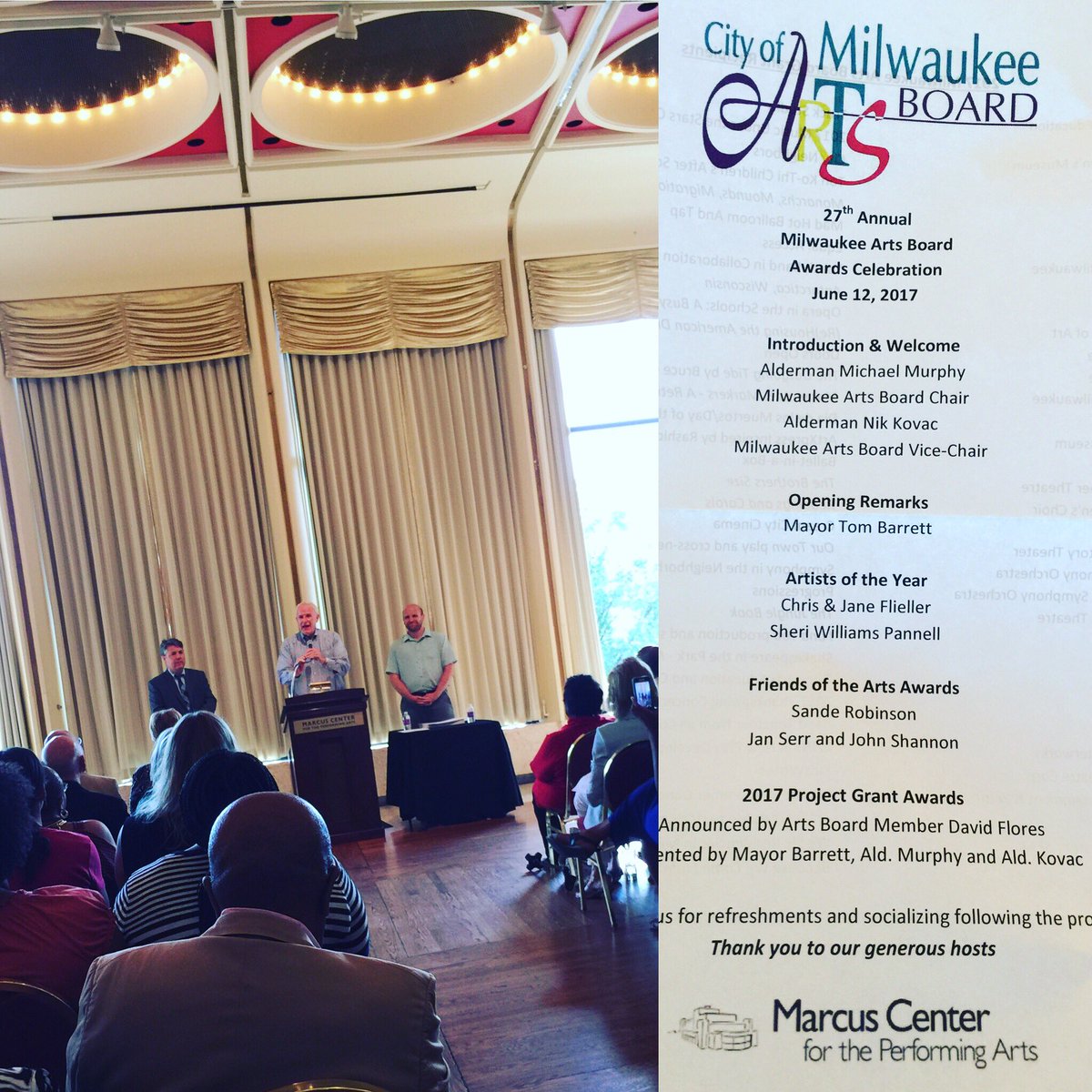MKEArtsBoard's tweet image. @MayorOfMKE, @MKE_CC Alds Murphy &amp;amp; Kovac announce winners at 27th Annual MKE Arts Board Celebration @MarcusCenter! #congrats  #artists