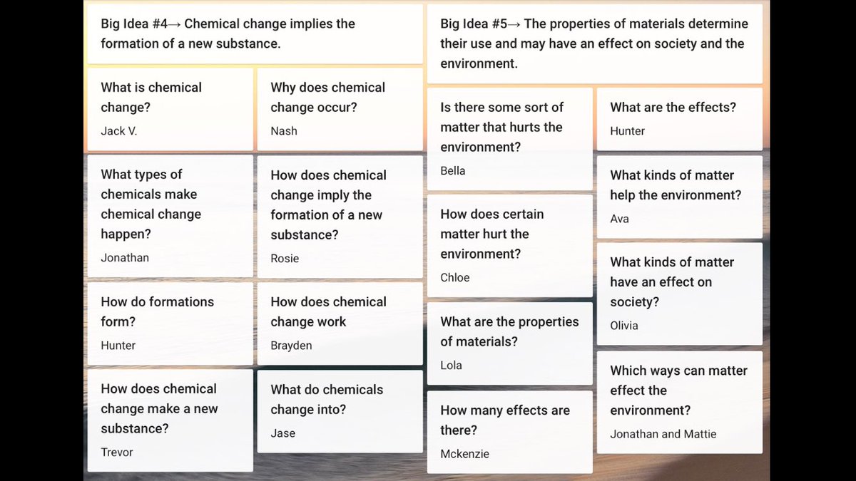 MrDaSilva11's tweet photo. Grade 5s @StJohnFisherCS have thought of some very great questions to begin their final Science inquiry! #sccdsb https://t.co/OFtZzR5Z73