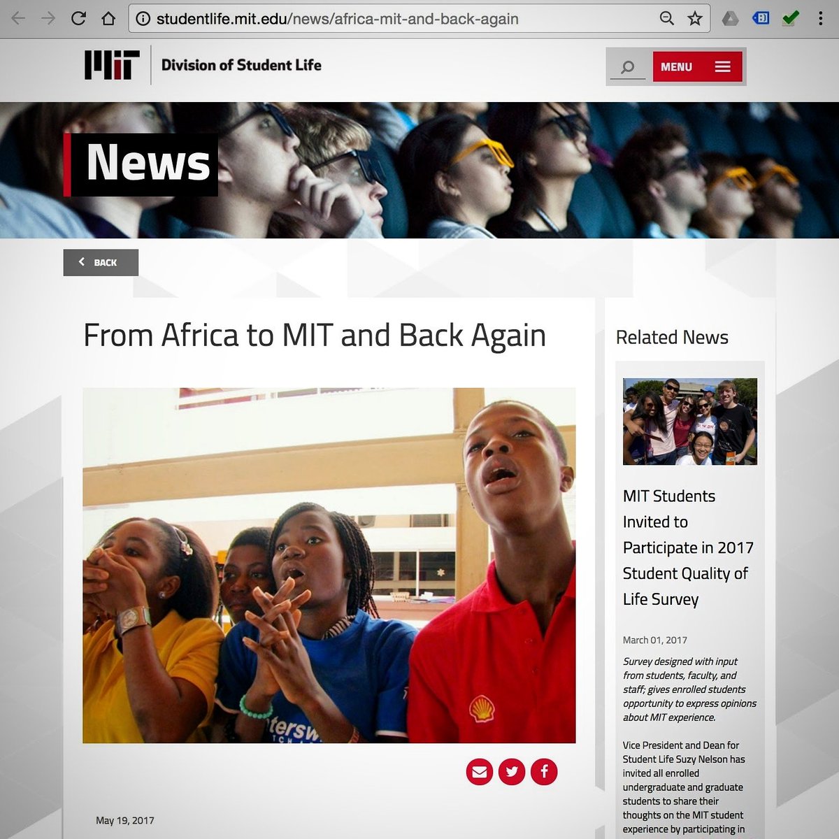 NaijaBetaFilm's tweet photo. From Africa To MIT &amp; Back Again: MIT Division of Student Life news writes about #NaijaBeta &amp; #OneDayITooGoFly films https://t.co/daCzRdaZ0w https://t.co/OCu5A6iFHf