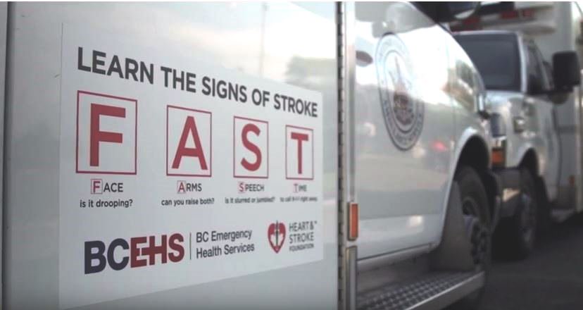 PHSAofBC's tweet photo. Have you seen the #ActFAST decals on @BC_EHS ambulances? Know the signs of a #stroke! https://t.co/qB5MpjA6UT #StrokeMonth https://t.co/DsTOk0npu6