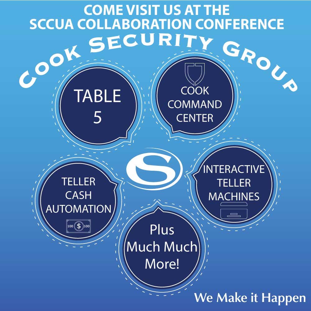 CookSolutionsGr's tweet photo. We're @ SCCUA Collaboration Conference-come see the latest technology in #interactivetellermachines #tellercashautomation #cookcommandcenter https://t.co/nE7goknVUB