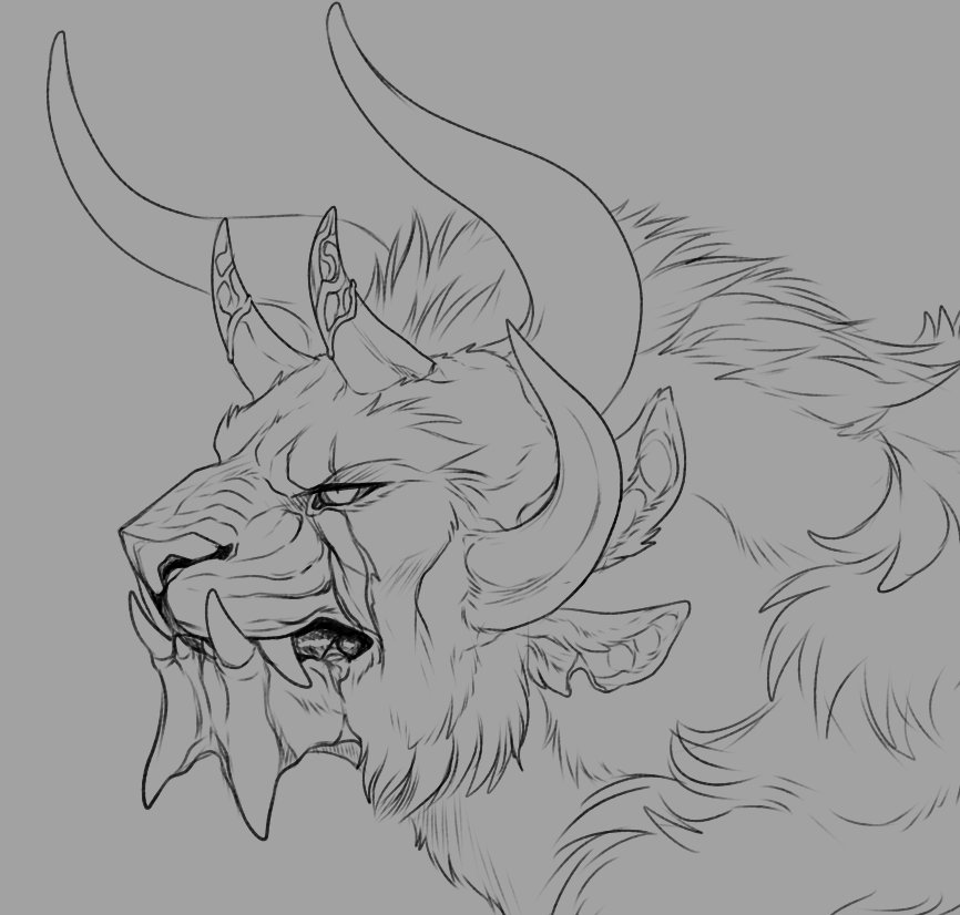 Thalbachin's tweet photo. Yeah so I finally made a twitter account! Here, have a scribble of a Charr-dude I might create ingame at some point. #guildwars2 #charr https://t.co/6SwLWsKVSI