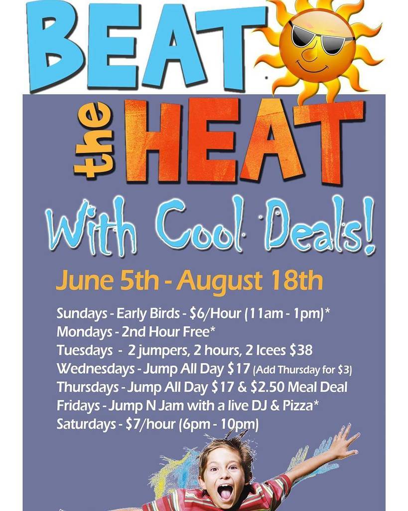 jumpamerica's tweet photo. Come beat the heat this summer with our cool deals!
#Getajumponfun #JumpAmerica #upshow #Gurnee #Deals #Summer
Ju… https://t.co/JC0jFWuWcT https://t.co/y8RAA11uCK