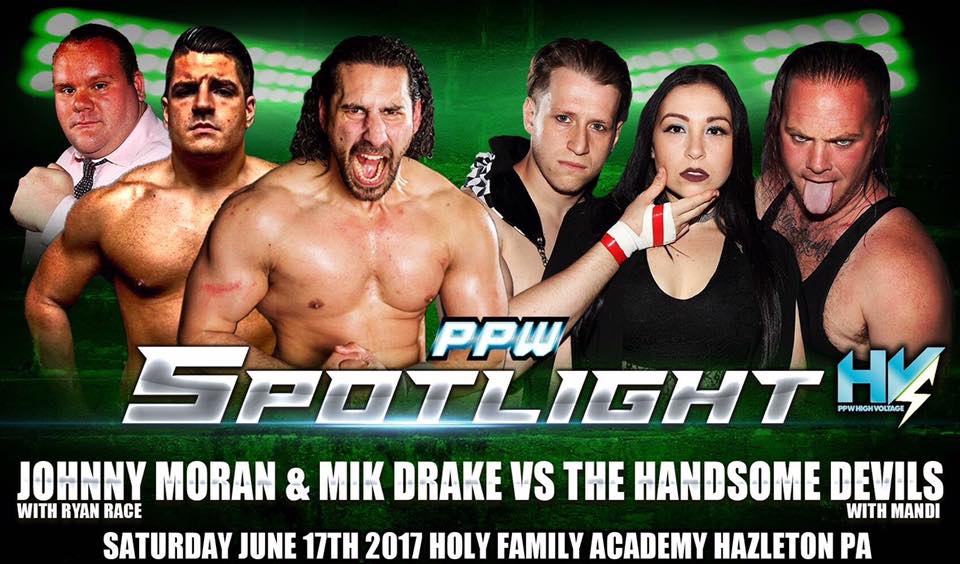 theRaceReels's tweet photo. June 17th! @MikDrake and @JohnnyMoran_ vs. #HandsomeDevils! Get your tickets now @ https://t.co/lfiMFbrhlT! #Dagger #PPW https://t.co/39gF7qx8L1