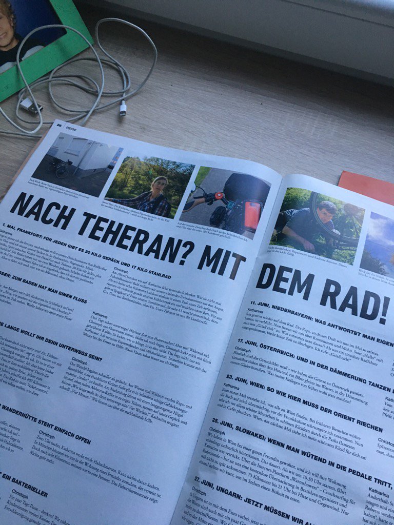 CaiPhilippsen's tweet image. Mit dem Rad nach Teheran: @CBorgans hat es mit Freundin gewagt, tolle Story im @faznet Magazin