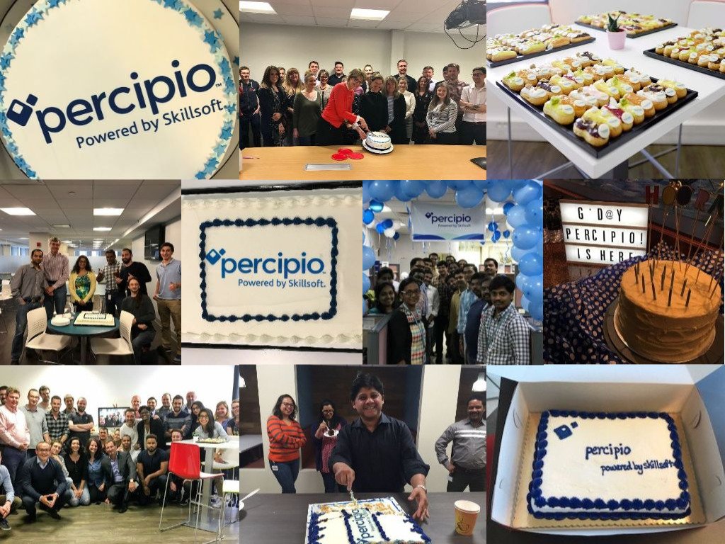 kgreenhough's tweet image. Last week we celebrated the launch of Percipio with parties across the globe! Australia/NZ on the mid-right #AcquireKnowledge #eLearning