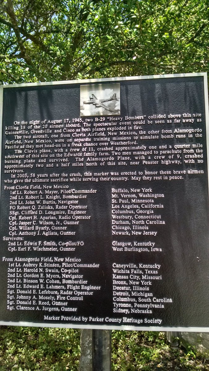#Bomber crash site 1945 #B29 #Weatherford #Texas