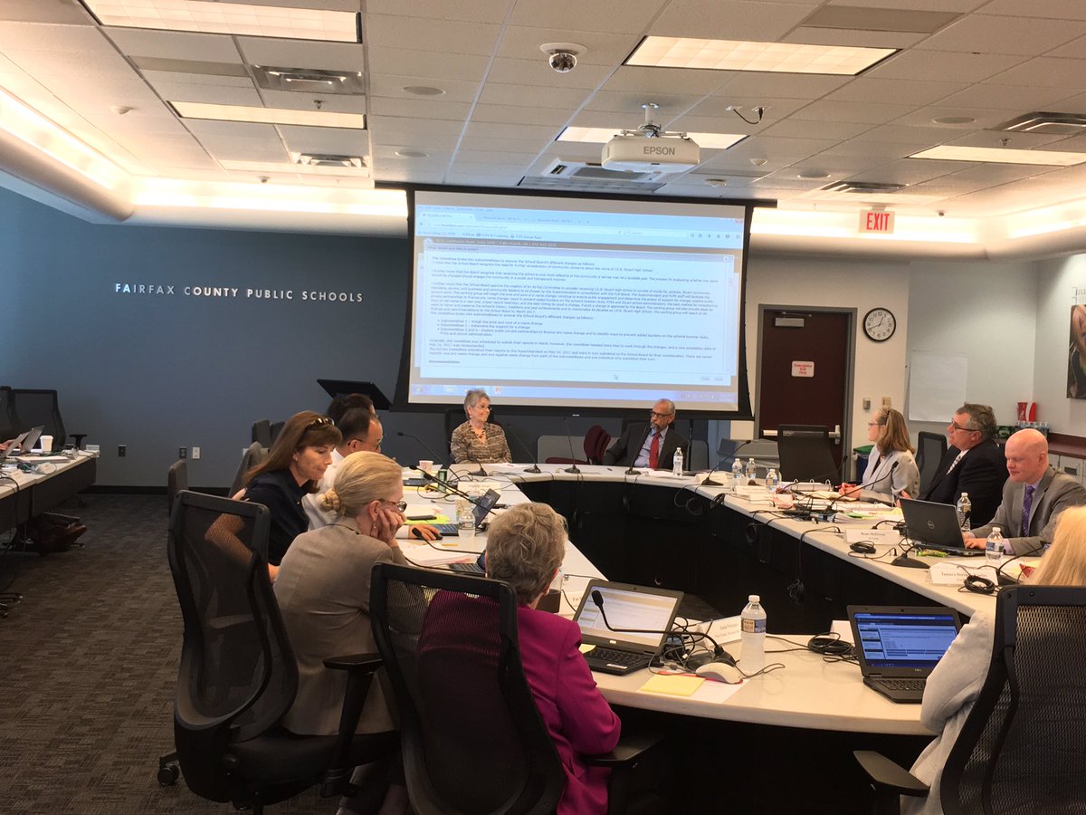PeggyTV's tweet photo. First time #FCPS School Bd discusses in depth whether to rename #JEBStuartHS. They still don't know. But decide to vote by July 27. @wusa9 https://t.co/IjFPSmus4E