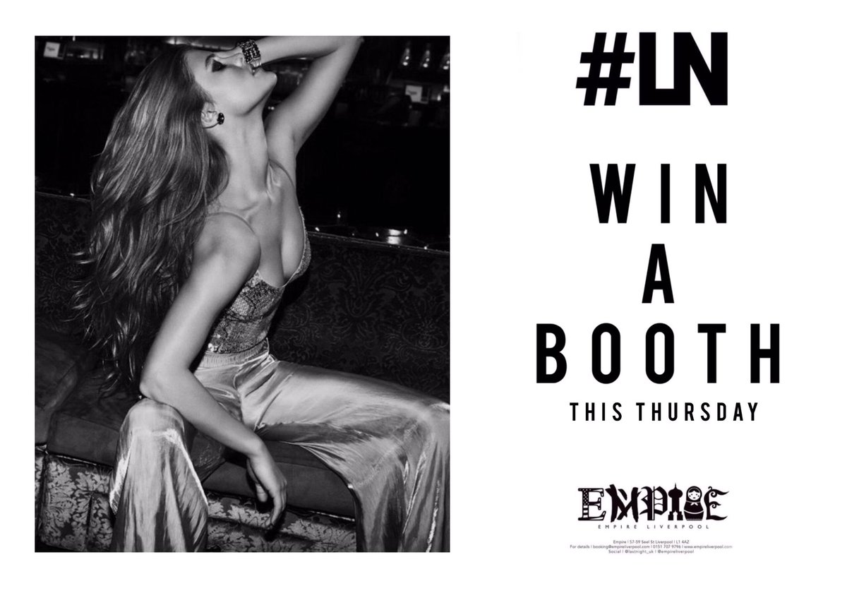 Win A Booth This Thursday

<a href="/empireliverpool/">FOR SALE</a> 

Just Like / Retweet To Win 🍾🍾🍾