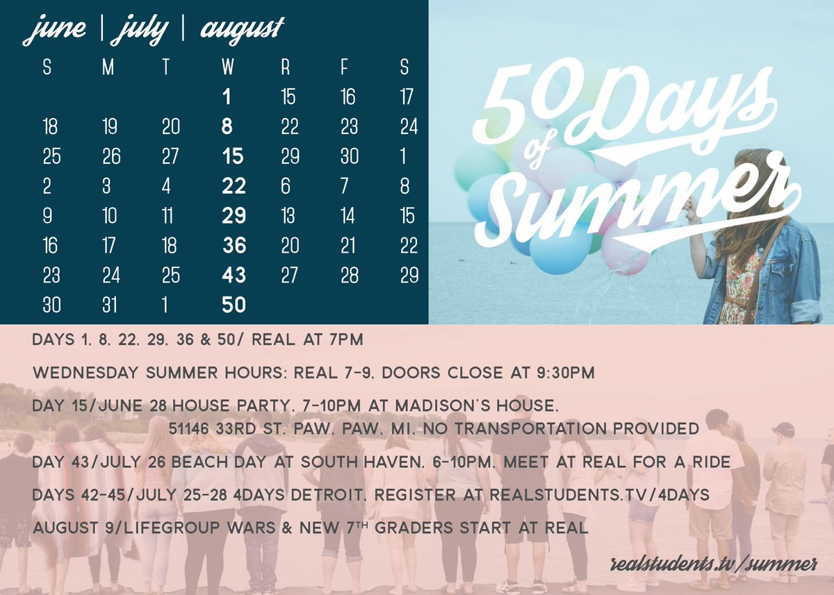 REALstudentstv's tweet photo. #50DaysofSummer starts in 2 Days!

Wednesday at 7PM! 

☀️🍉🏖🍦🏊🍔😎 https://t.co/2Dp7g7mOyx