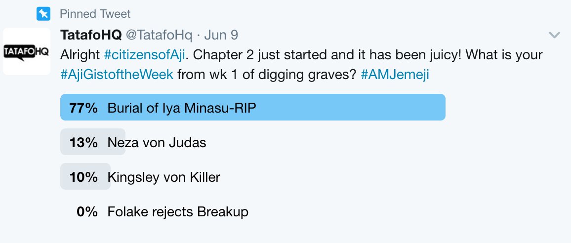 TatafoHq's tweet photo. Last week, the #citizensofAji mourned Iya Minasu #RIPIyaMinasu. What will be the #AjiGistoftheWeek this week? #DiggingGraves #AMjemeji https://t.co/VBq0KqTGfY