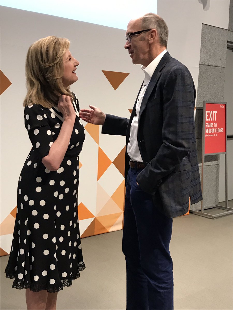 Humanscale's CEO &amp; Founder, Bob King introduces <a href="/ariannahuff/">Arianna Huffington</a>'s  #NeoCon2017 keynote address today! #DesignForHumans #ThriveNow