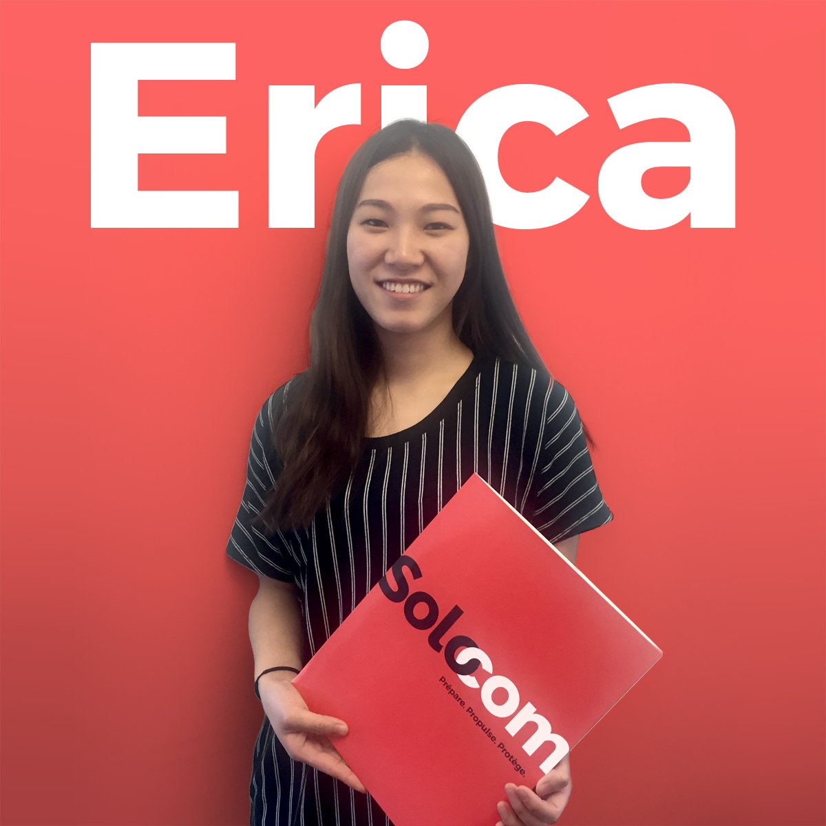 SoloCom_ca's tweet photo. Une belle journée pour vous présenter Erica, notre nouvelle stagiaire en design extraordinaire. Bienvenue dans l'équipe! #forcecreative https://t.co/EkrakHLg52