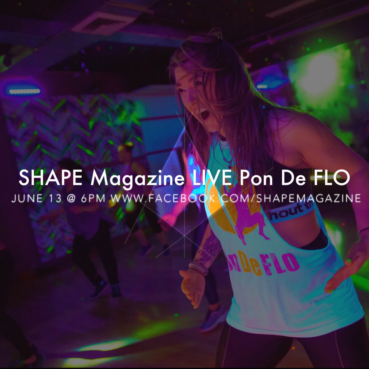 Tune in to FB tomorrow at 6pm -- <a href="/Pon_De_FLO/">Pon De FLO</a> will be live with the <a href="/Shape_Magazine/">Shape Magazine</a> squad to bring you a Pon De FLO class, black light style!
