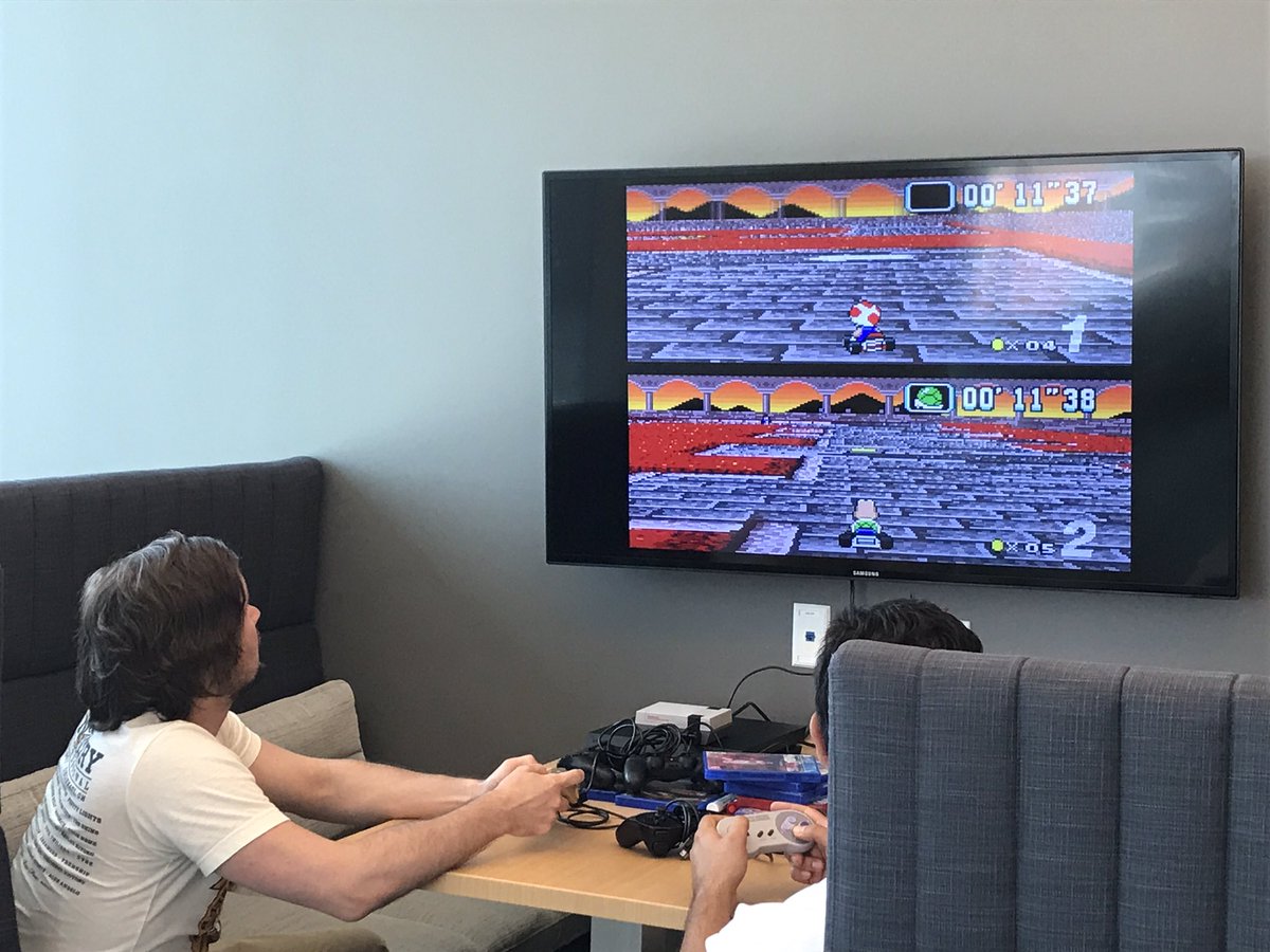 SergioUxPx's tweet image. We hacked one of those mini Nintendos and put Super Nintendo games on it instead! #nerdsatwork