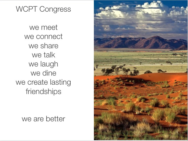 ekstokes's tweet photo. Why do we come together #globalpt #WCPT2017
Here is why.
Good night all & thank you @WCPT1951 https://t.co/HoqSQMKLLV