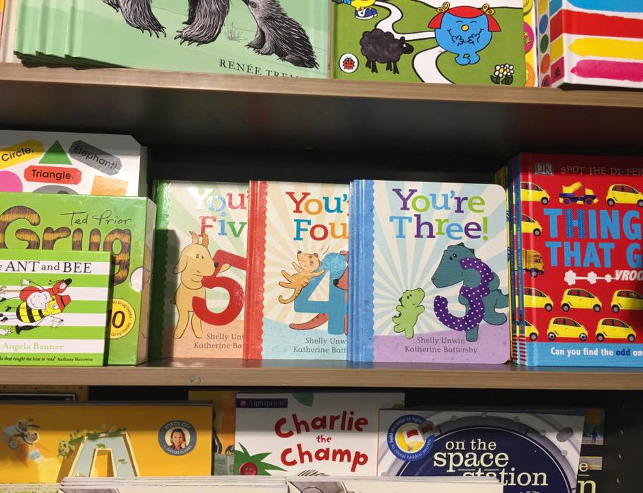 KathBatt's tweet photo. Our new books are turning up in bookstores all over Australia. Thanks to all those posting photos!β€οΈ #YoureFive @unwin_shelly @AllenAndUnwin https://t.co/rJbidS5vGP