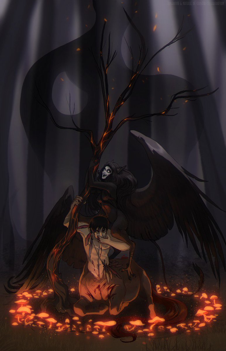 Pticenoga aka third and my main OC appeared in 2011. Third is a collab with @serpentlingrimm 
#Pticenoga #Harpy #Art #nataliedecorsair 