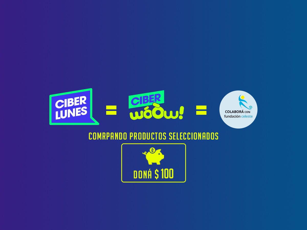 woowuruguay's tweet photo. Este #Ciberlunes comprá en @woowuruguay y colaborá con @f_celeste Identificá los productos y doná $100 🇺🇾

 #CiberlunesCeleste #CiberwoOw https://t.co/QWiYTpB8wt