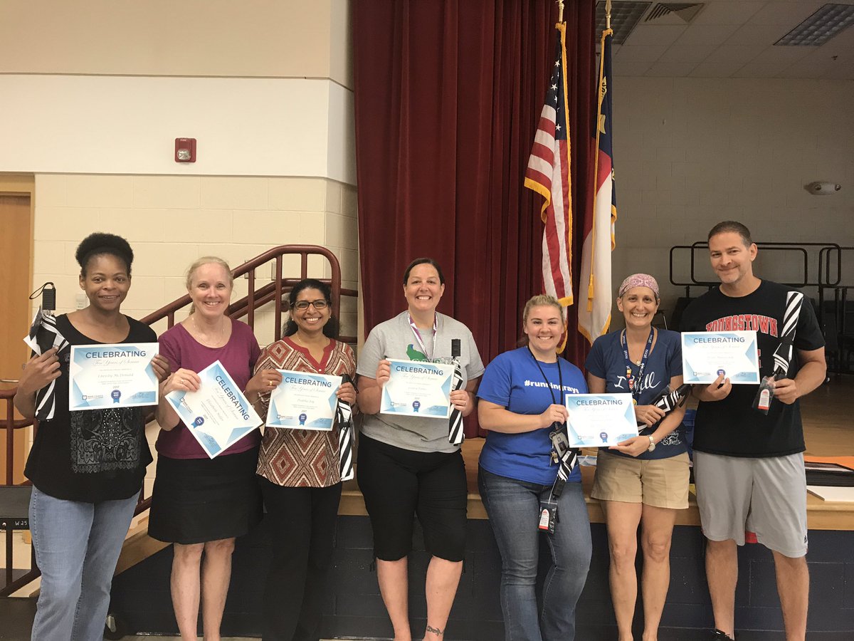 Congrats to these fabulous teachers and staff members for working in wake county for 5 and 10 years! @wakecountypublicschools <a href="/CedarForkES/">Cedar Fork</a>