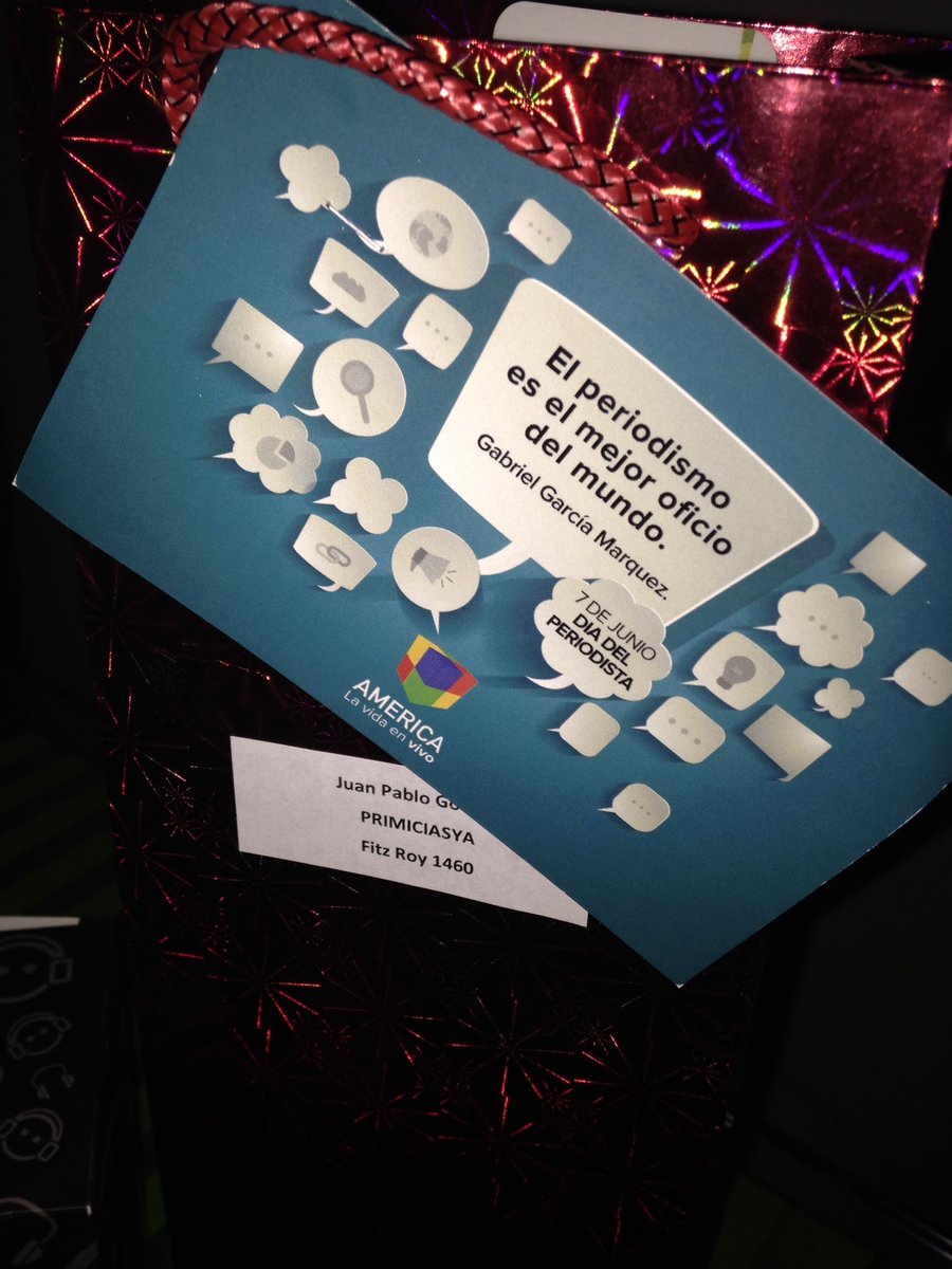 Gracias <a href="/AmericaTV/">América TV</a> <a href="/AmericaTVPrensa/">America Prensa</a> por el regalito del Día del Periodista! 🍾🥂