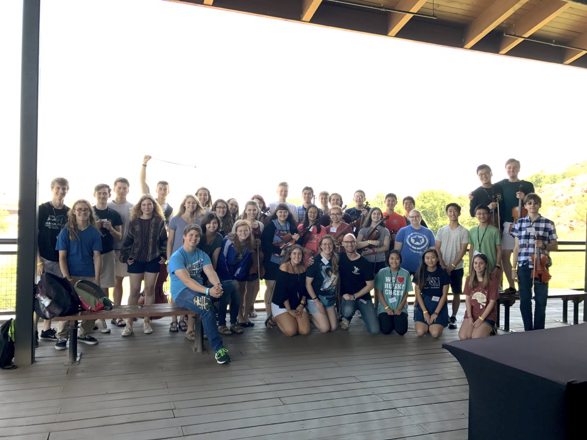 Program Manager, Caleb Mitchum, and the rest of the contingency representing Oklahoma Youth Orchestras at the Oklahoma Summer Arts Institute