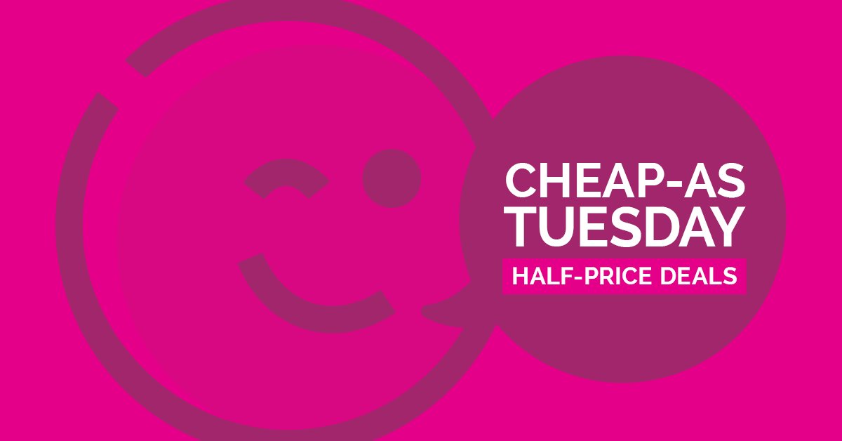 Tuesday just got AWESOME! Half-price deals comin' atcha! 👉🏼 bit.ly/2suUgVg