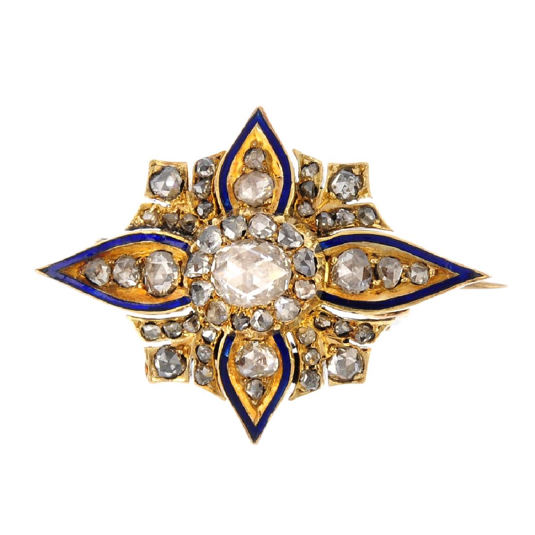 We love this late #Victorian #diamond and #enamel #brooch up for #auction from <a href="/FellowsAuctions/">Fellows</a> June 15th #jewelrylovers #jewelry
