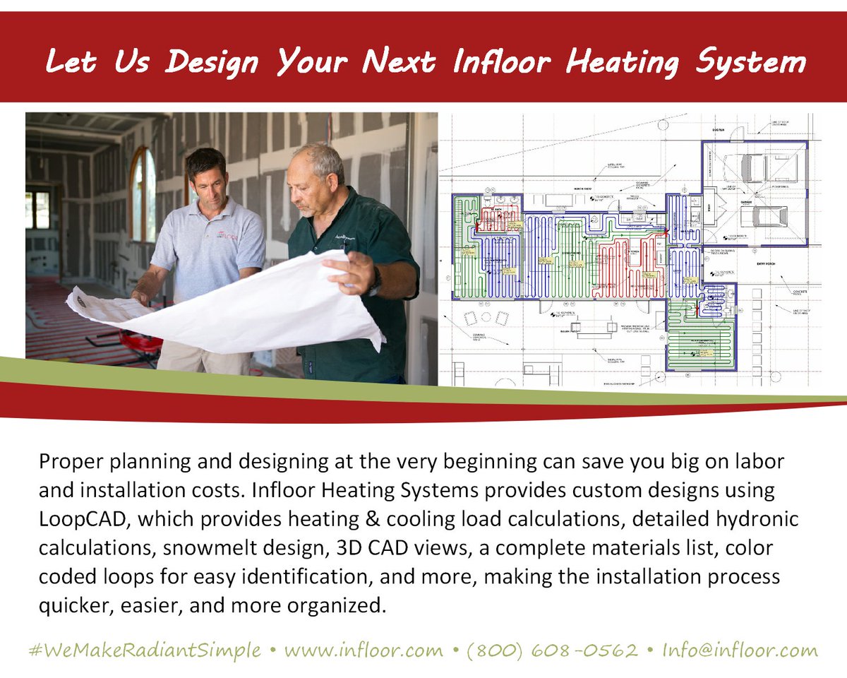 InfloorHeating's tweet photo. Let us design your next Infloor Heating System. Get started today! https://t.co/WerbBZOCOu #WeMakeRadiantSimple https://t.co/bz0aEWxz96