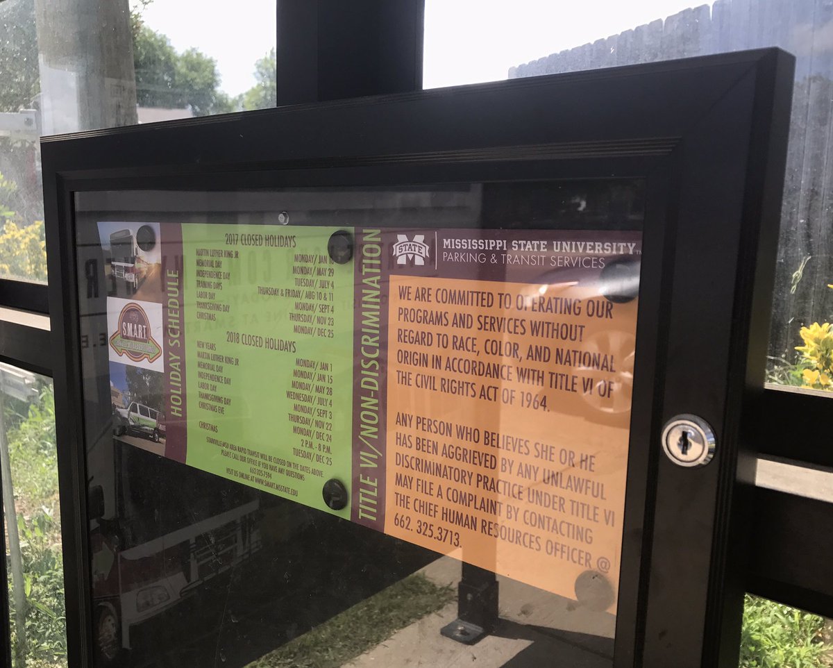 msuprkg_trnst's tweet photo. 🚃 Check out our new signage at shelters and stops in #Starkville! #HailState #RideSmart #HolidayHours #Title6 #StarkVegas 🚍 https://t.co/420elJJ33U