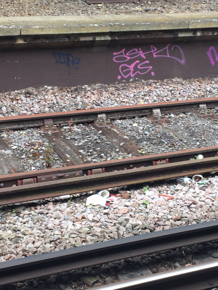 Buffalou73's tweet photo. @startedabin lots of people like to #startabin on the #railwaytracks at #Chessington South station #litter https://t.co/sF50fqVT2K