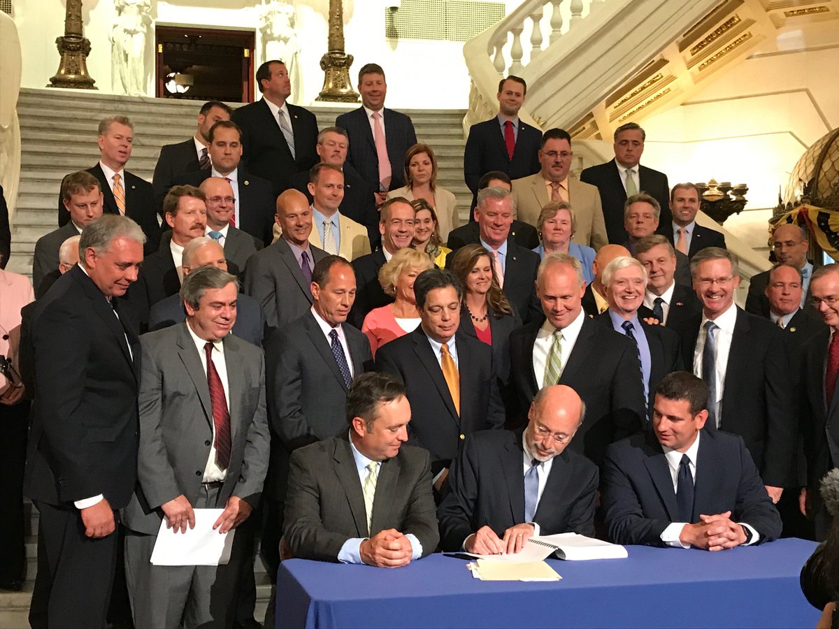 MyCommonwealth's tweet photo. Historic pension reform is signed into law! https://t.co/4tHbF6uiY2