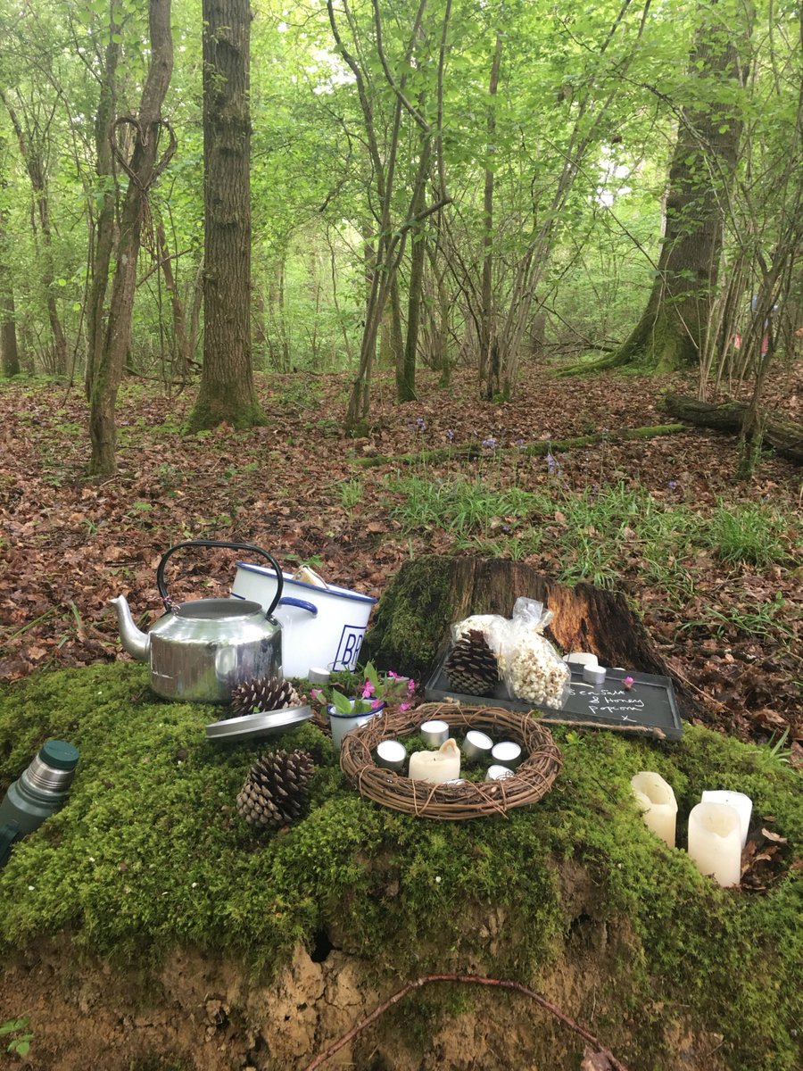 Finding special places to meditate in hidden woods, complete with warm berry tisane and honey popcorn.