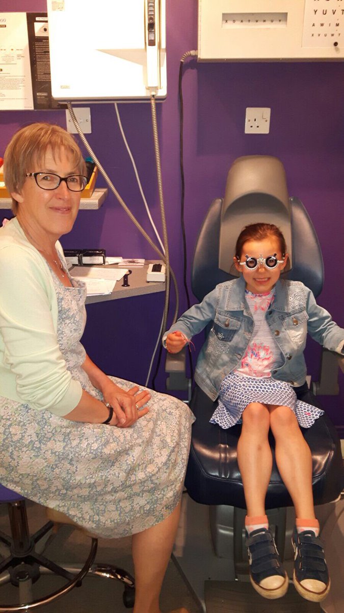 Lucy enjoying her first trip to Olivers! Book your child in for a FREE NHS eyetest to check the health of the eyes as well as their vision!