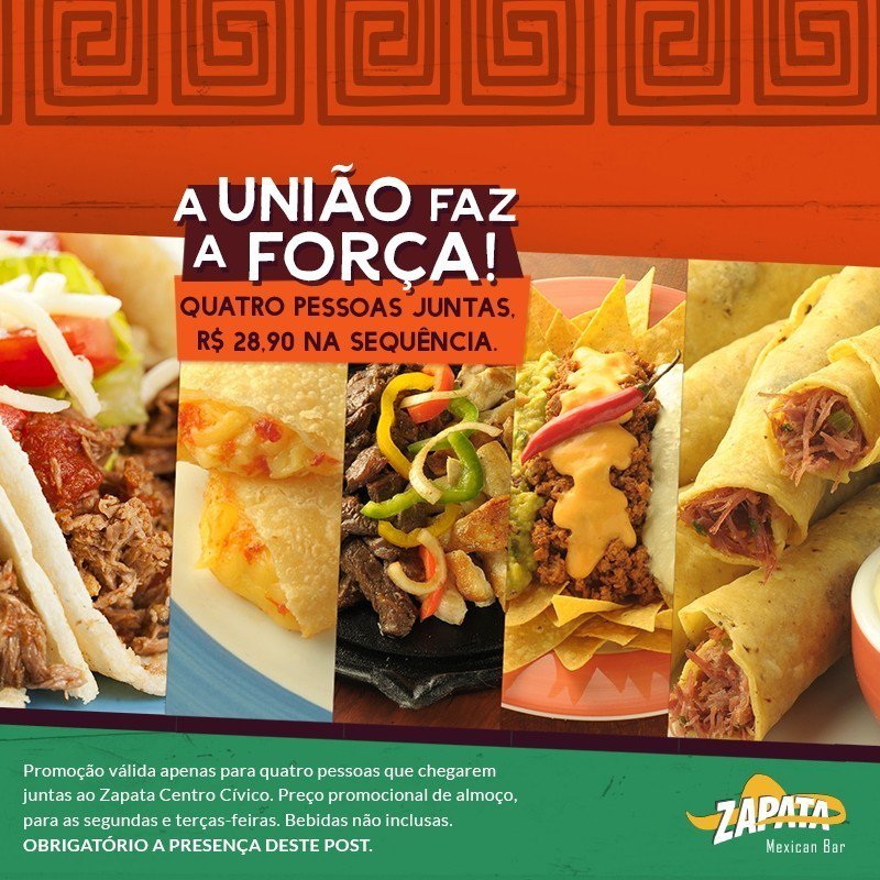 ift.tt/2ter4Ph Tá sem ideia de onde almoçar nas segundas e terças? Reúna mais 3 amigos e almoce no Zapata Centro Cívico por apena…
