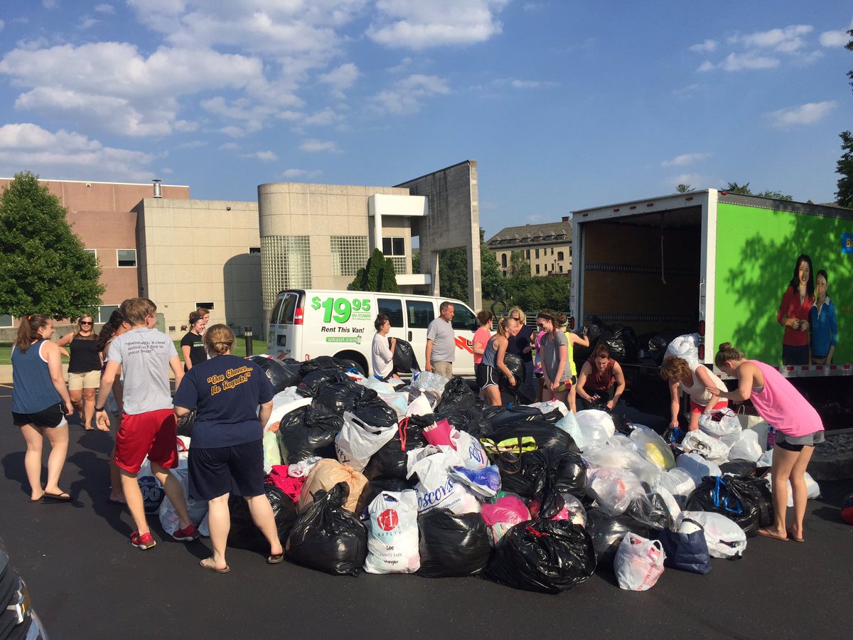 ExcelWPC's tweet photo. The team definitely stepped up the fundraising this year. All these clothing donations go to the boys and girls club. Good job girls! https://t.co/xNt25ljXAz