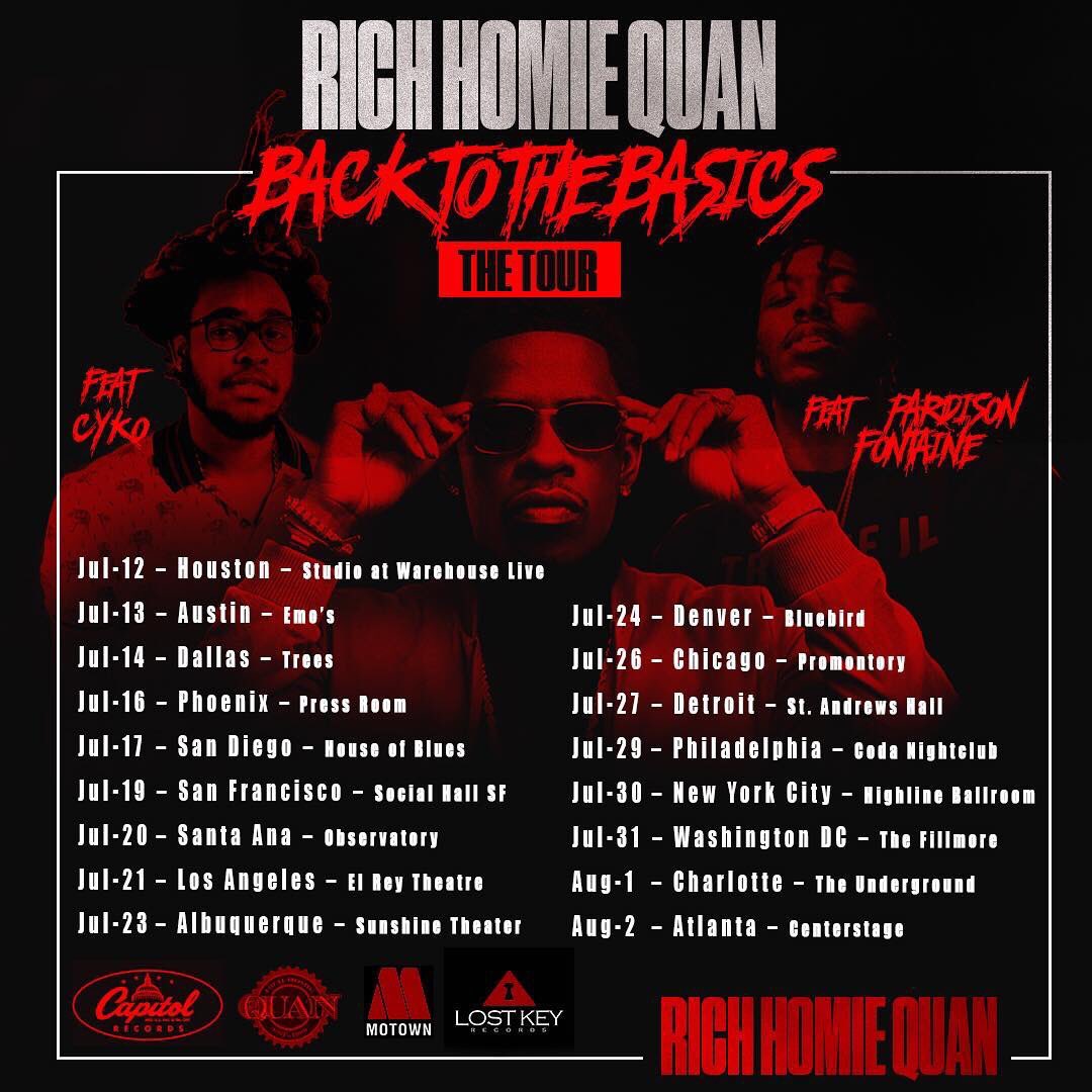 WORLDSTAR's tweet photo. Rich Homie Quan announces his "Back To The Basics" tour 👀🔥👍 @richhomiequan @iAmCyko_ @lifeofthePARDI https://t.co/vnZVh6Ympa
