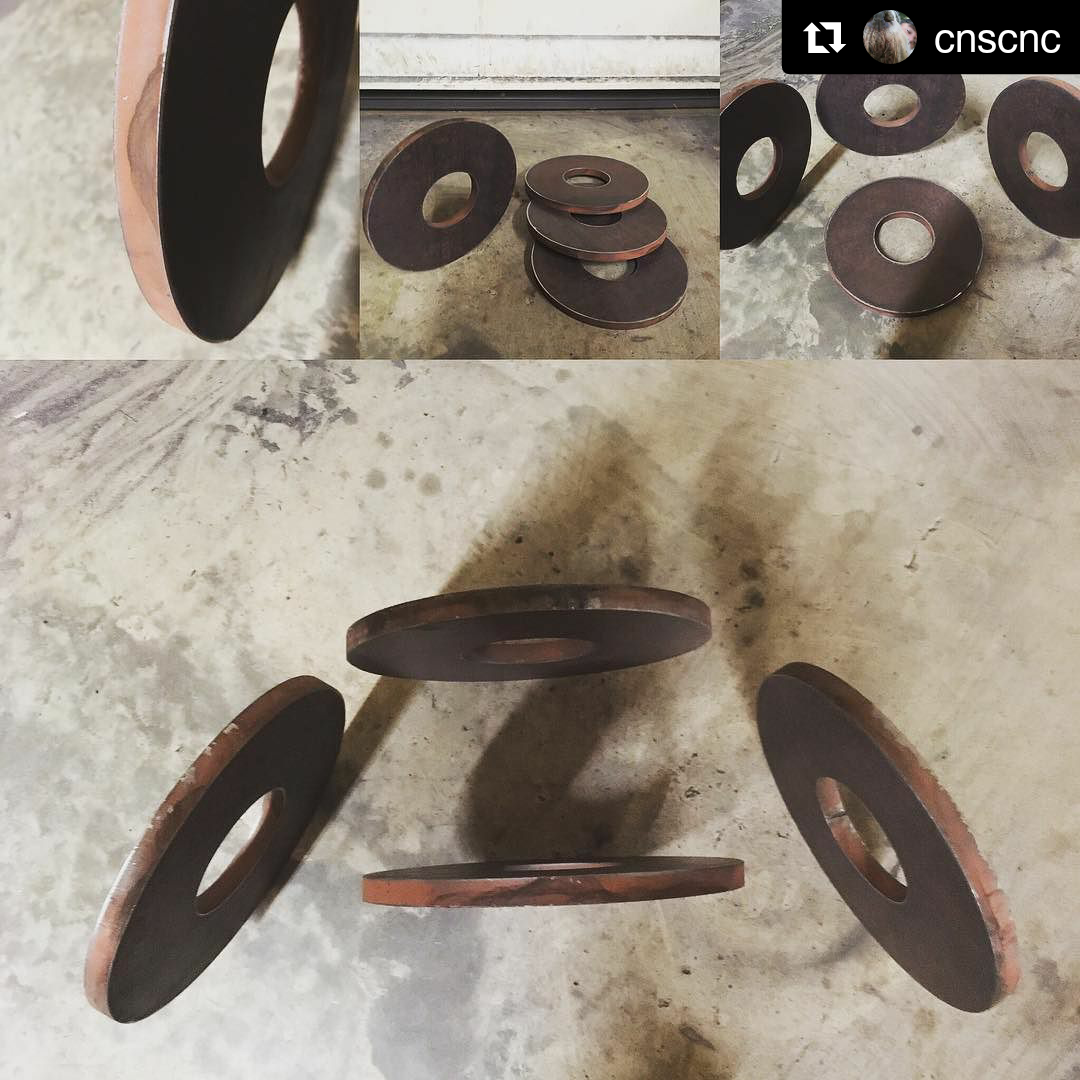 arclightdynamic's tweet image. 1/2&quot; A36 plate, 8&quot; outer diameter, 3&quot; inner diameter. Hypertherm Powermax 45, driven by #arclightdynamics table #industrial #smallbusiness