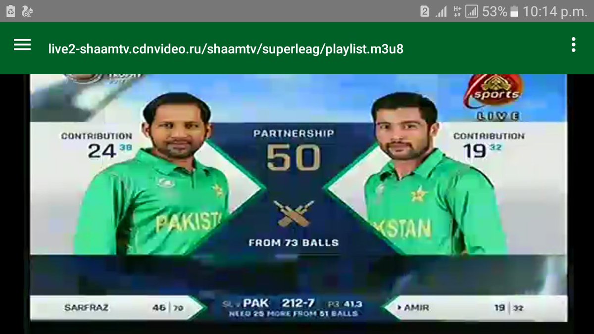 SaddamSdm513's tweet photo. #PAKvSL You beauty
#Greens #Ak47 's Aamir and Sarfaz
#Proud moments through to semi finals #CT_2017 ICC https://t.co/EKJjuvrhtQ