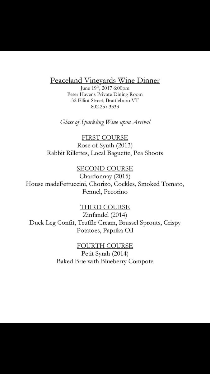 PeaceLandWines's tweet photo. Get your ticket to come see us in #Brattleboro #Vermont June 19th for a fabulous #wine pairing dinner. https://t.co/acOA4sUzn9