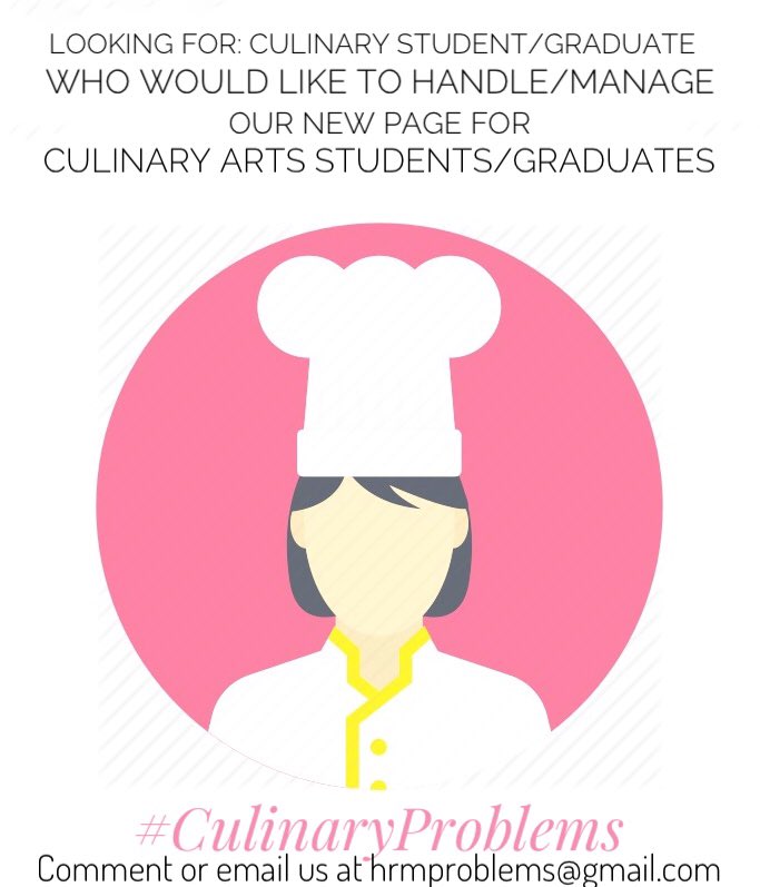 Hospitality_PH's tweet image. Looking for Culinary Problems page handlers! #CulinaryProblems
