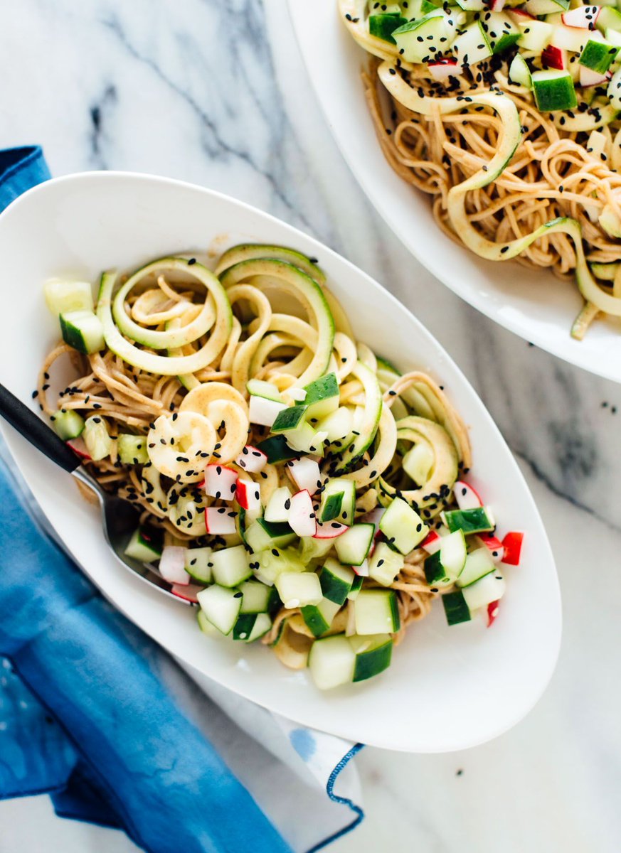 cookieandkate's tweet photo. New! These almond-sesame soba zoodles from #TheWellnessProjectBook are topped with crisp pickled veggies. 🙌  https://t.co/AjmGQM18V4 https://t.co/wzaDktrZaT