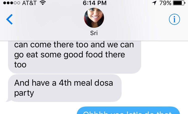 And this is why I adore @srister87 

#4thMeal #DosaEveryday