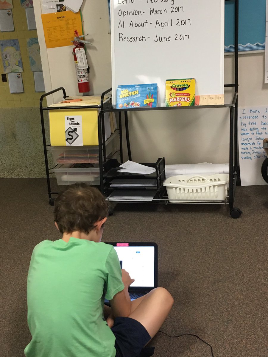 Second graders adding work to their website portfolio. Littles teaching littles #colturechat #gafe4littles