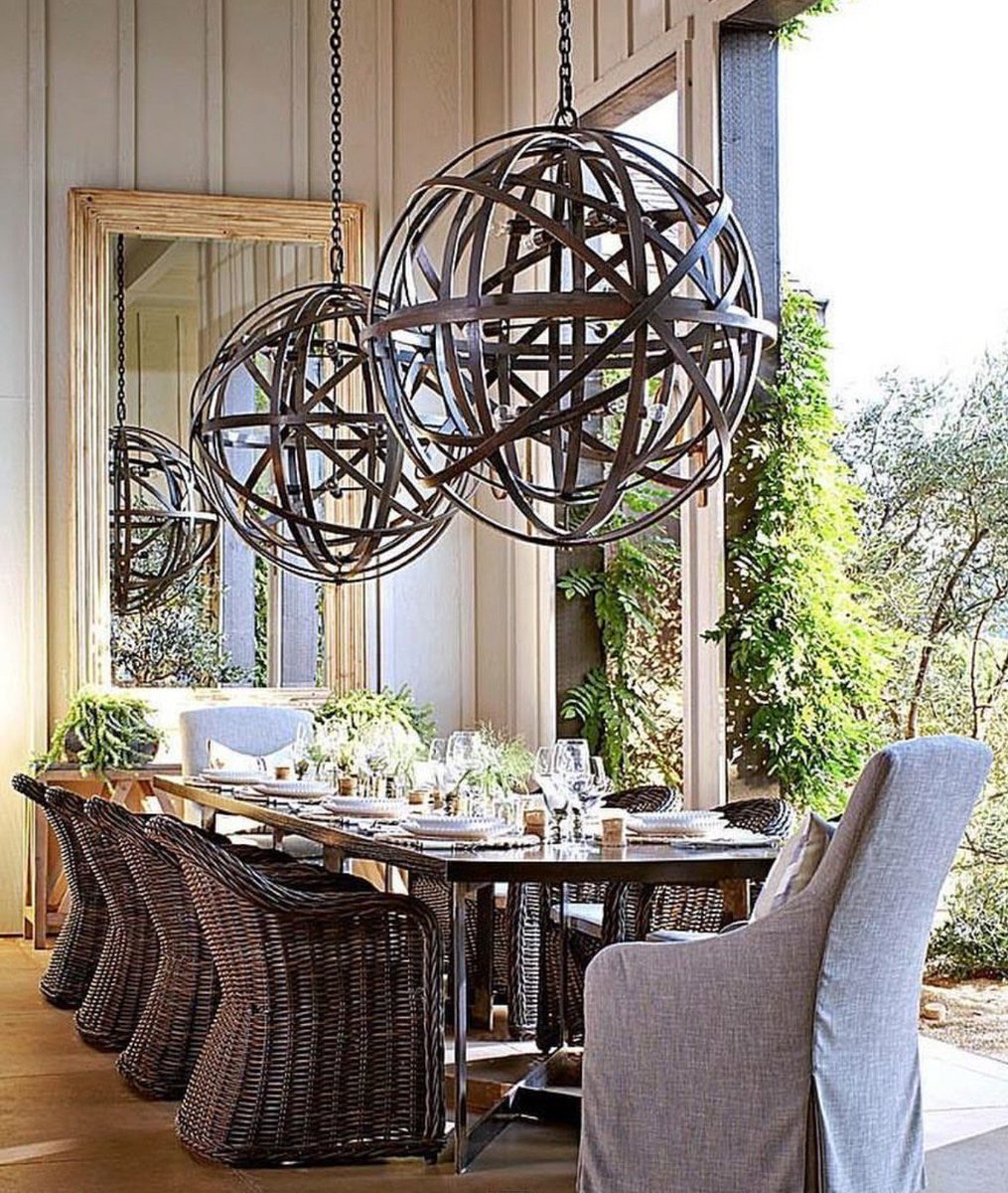 Trending big, dramatic lighting fixtures.  When in doubt go up a size.
