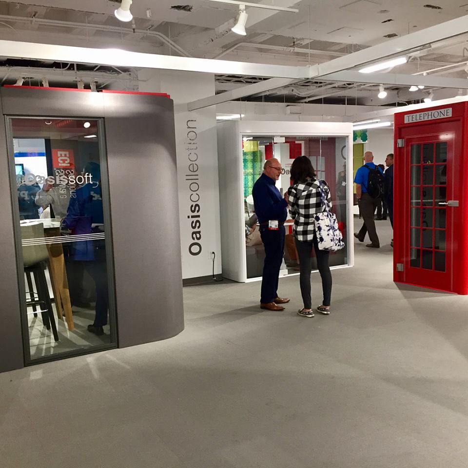 InsideSourceInc's tweet photo. Hello from the other side! Dialing into the Oasis Phone Booth by @fremgroup! โ๏ธ
#InsideNeoCon #NeoCon2017 #idneocon @NeoCon_Shows https://t.co/JH8V5aJ7gg