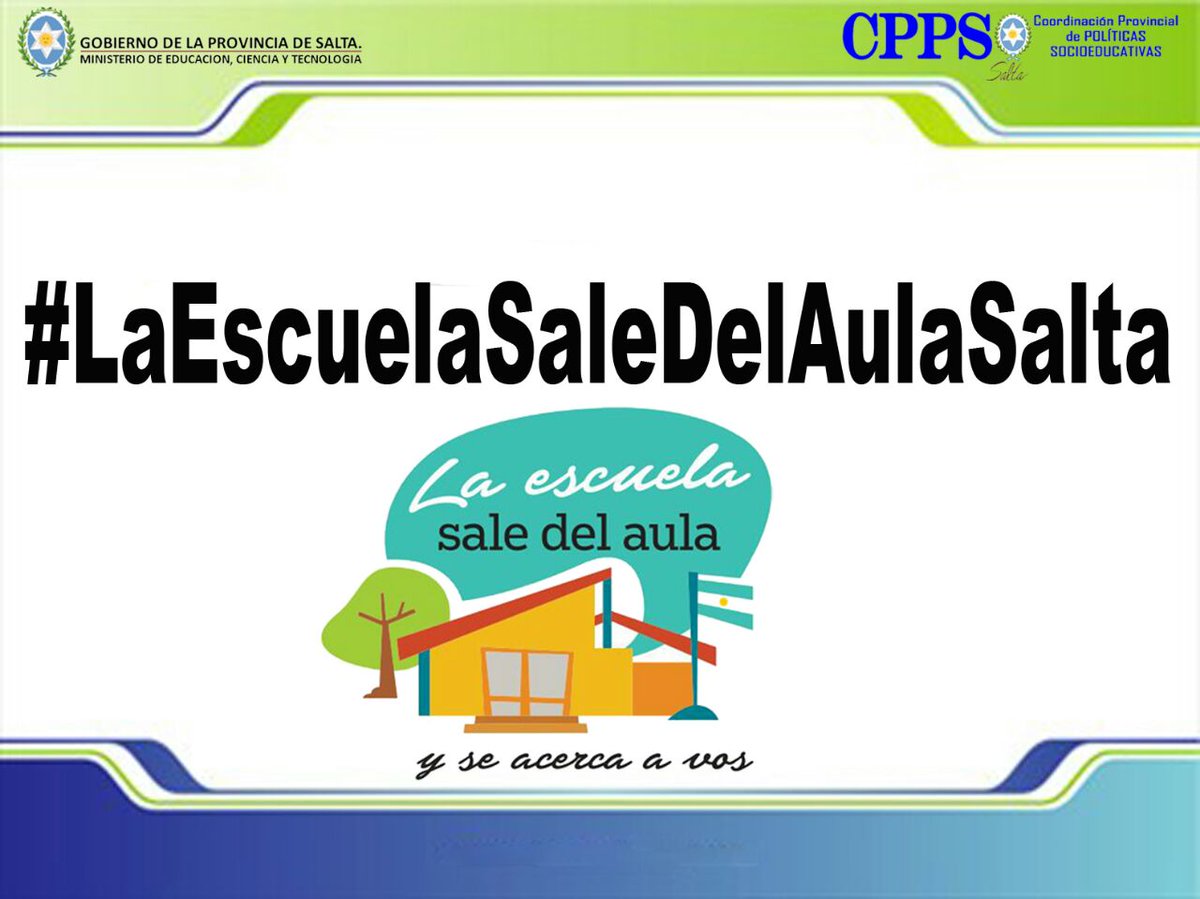 #LaEscuelaSaleDelAulaSalta Nuestro compromiso por los Niños y Jóvenes . Políticas socioeducativas 🏙️🖍️📝📏📐⚽️🏐🏑