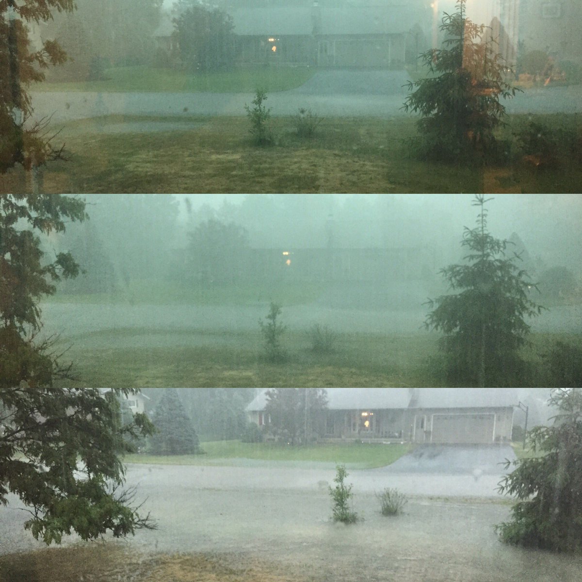 merimaek's tweet photo. LOTS of rain. Top to bottom--11 minutes. Near Stevens Point #wiwx #storm https://t.co/r1dGel80zy