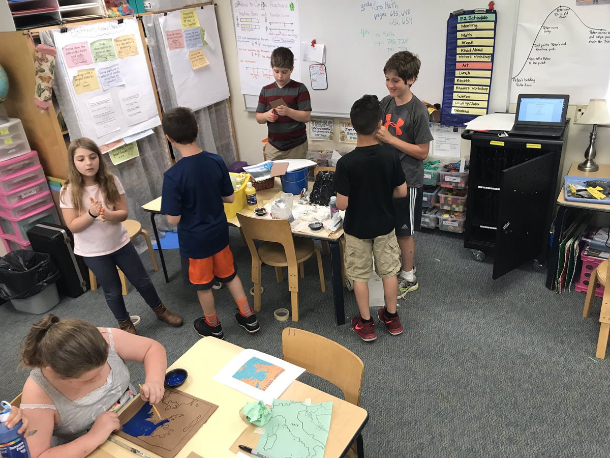 P2Greco's tweet photo. Lots of creativity and collaboration as students prepare project work for the Share Fair! #lymanr13 #rsd13ct https://t.co/hbWrUaG8Ny