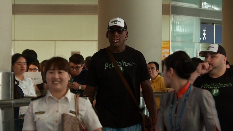 PotCoin's tweet photo. Potcoin &amp; Dennis Rodman Spotted in Beijing. Stay Tuned ... #DennisRodman #NorthKorea #POT #Rodman https://t.co/naRSbSXDDq